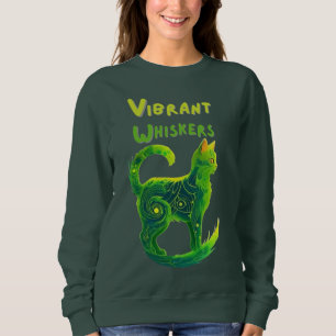 Camiseta Glimmer ouro: Felino Verde-claro e Amarelo