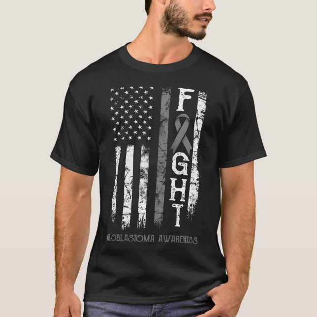 Camiseta Glioblastoma Warrior USA Flag (Frente)