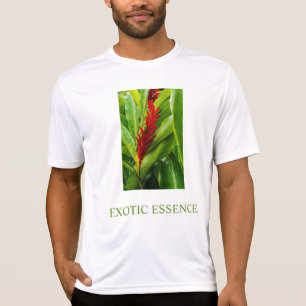 Camiseta Glistening Red Ginger Flower and Rain-Kissed Leave