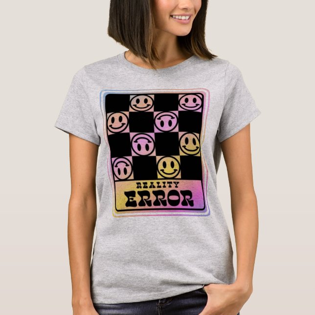 Camiseta Glitch Core Carinhas Felizes (Frente)