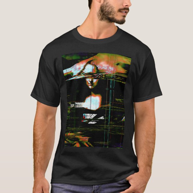Camiseta Glitch da Mona Lisa (Frente)