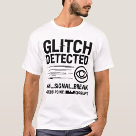 Camiseta GLITCH DETECTADO - Transmissão de Sinal Corrompida