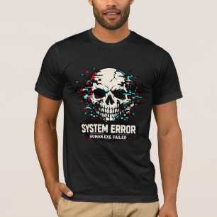 Camiseta Glitch Skull System Error   Cyberpunk