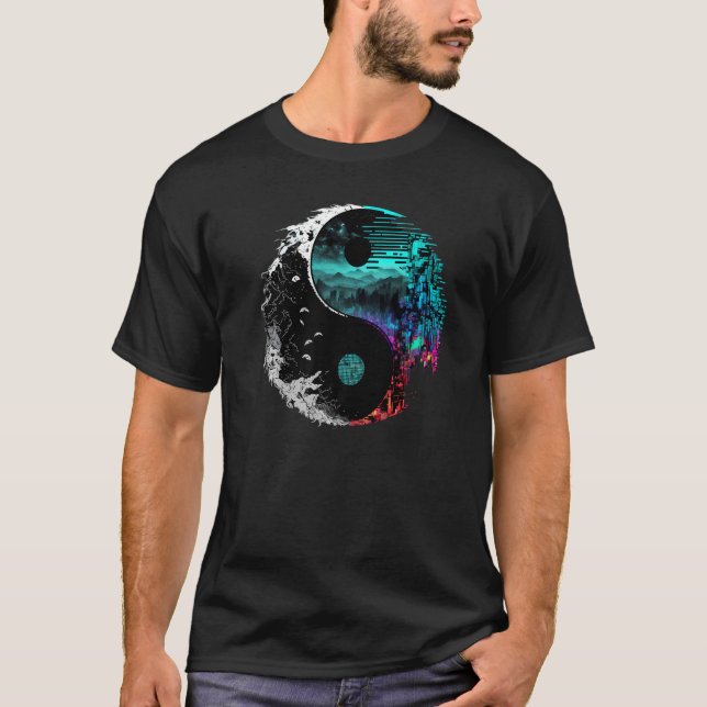 Camiseta Glitch Yin Yang Premium (Frente)