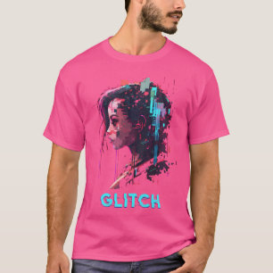 Camiseta Glitel Art Cyber Vaporwave Sci-Fi Punk Girl