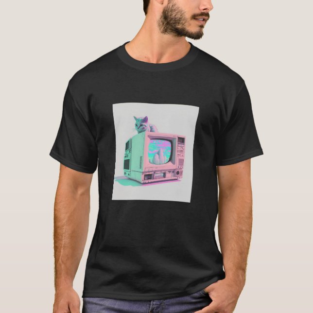 Camiseta Glitor de Ondas Anestésicas de Vaperwave Retroonda (Frente)