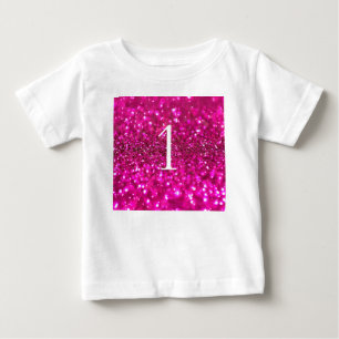 Camiseta Glitter Brilhante Rosa 1rua glamour Aniversário
