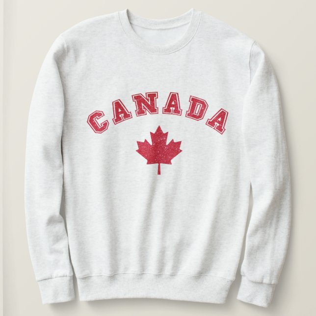 Camiseta Glitter Canada Hoodie Sweatshirt Unisex Canada Day (Frente do Design)