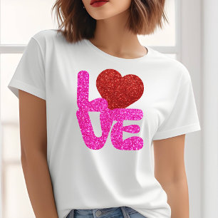 Camiseta Glitter de dia de os namorados Love