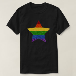 Camiseta Glitter de Sinalizador do Orgulho Estrela LGBT