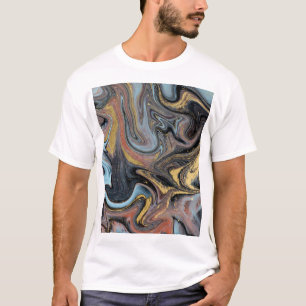 Camiseta Glitter do Ouro Marble Nature Trabalho de arte