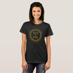 Camiseta Glitter Dourado feminino "Glit-R - Feito