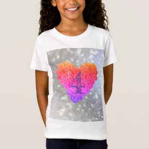 Camiseta Glitter Glamor Heart 4th Aniversário