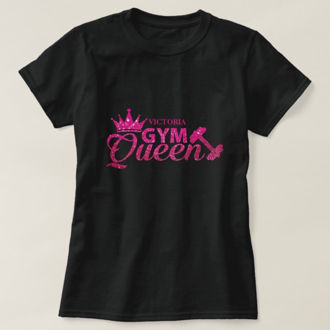Camiseta Glitter-glitter personalizado, rosa-quente, falso- (Frente do Design)