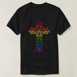 Camiseta Glitter LGBT Cruz Arco-Íris