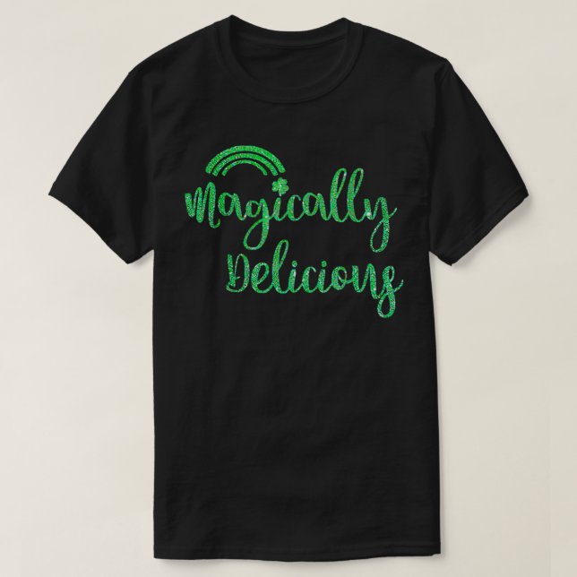Camiseta Glitter Magicamente Deliciosa Rua De Shamrock Do A (Frente do Design)