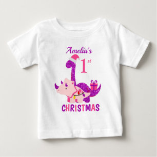 Camiseta Glitter Roxo Dinossauro de 1rua de Natal