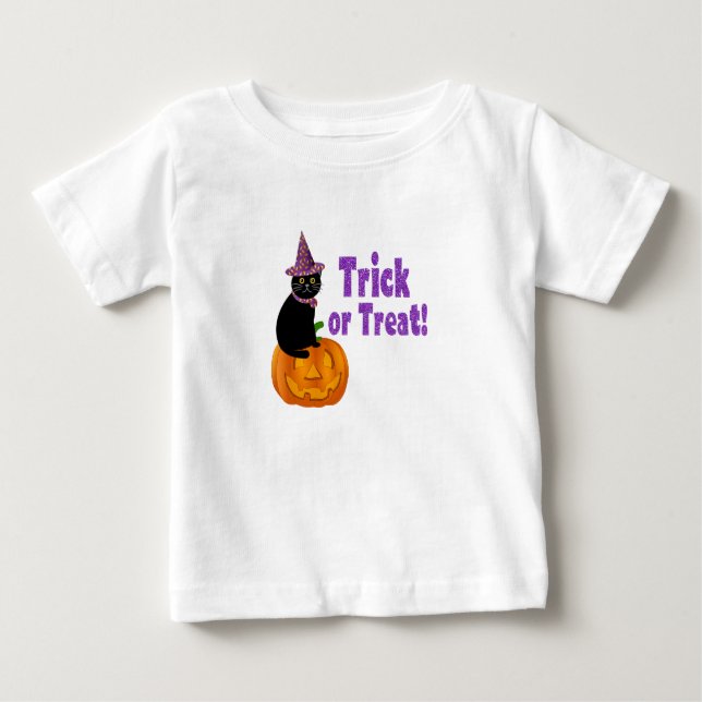 Camiseta Glitter Roxo ou Tratar Bebê (Frente)