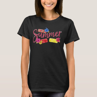 Camiseta Glitter Summer Ice Pop e Hibiscus Design