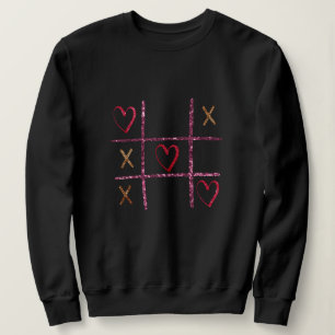 Camiseta Glitter Tic Tac Toe Gráfico   Namorados XOXO
