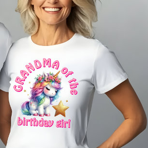Camiseta Glitter unicorn mágicas fazem aniversário vovó
