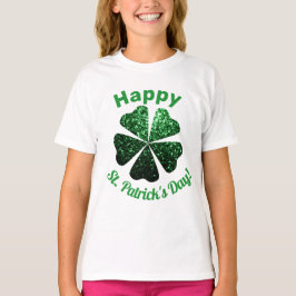 Camiseta Glitter verde escuro brilha Rua Shamrock Patrick D