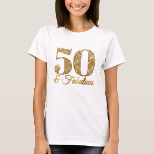 Camiseta Glittery Dourado 50 & Fabuloso