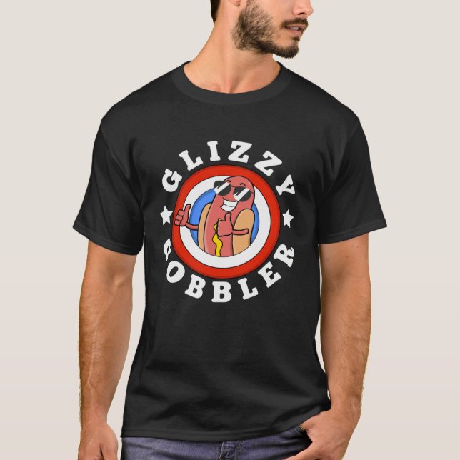 Camiseta Glizzy Gobbler meme de cachorro-quente (Frente)
