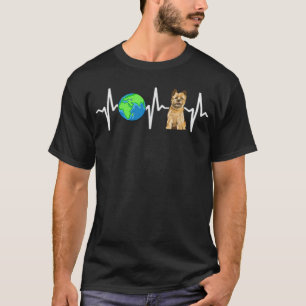 Camiseta Globe Planet Earth Cairn Terrier Hearbeat Dog Lov