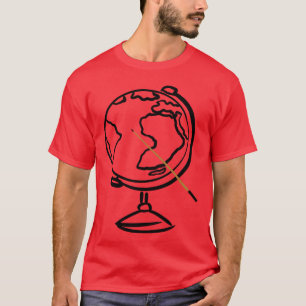 Camiseta Globo com ponteiro Geografia Educação menino