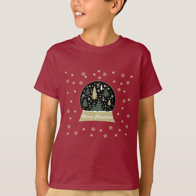 Camiseta Globo de neve decorado moderno (Frente)