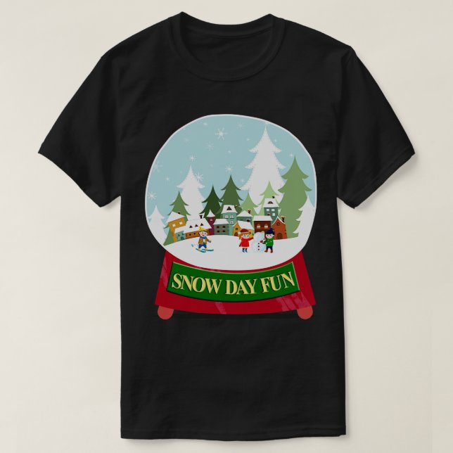 Camiseta Globo de Neve Divertida (Frente do Design)