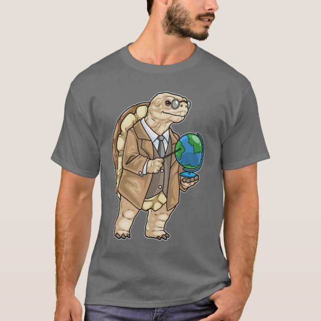 Camiseta Globo de Professor de História das Tartarugas (Frente)