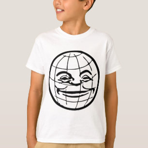 Camiseta Globo de sorriso, terra, cara, mundo feliz,