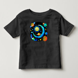 Camiseta Globo Espacial Vibrante Com Planetas