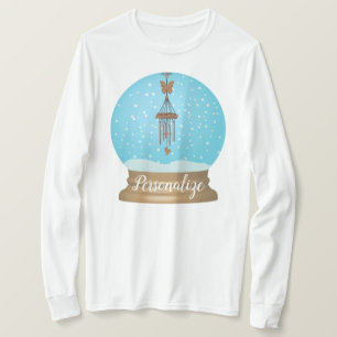 Camiseta Globo único de neve do tipo "windchime" da borbole