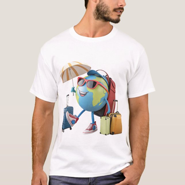 Camiseta Globo viajante com acessórios (Frente)