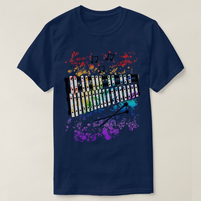 Camiseta Glockenspiel Rainbow Colors Glockenspielist Music (Frente do Design)