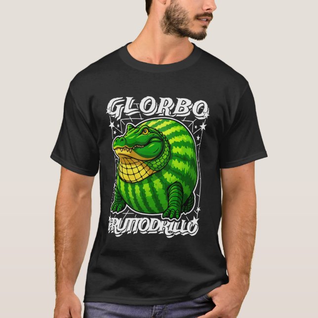 Camiseta Glorbo-Fruttodrillo Melancia de Crocodilo com Rota (Frente)