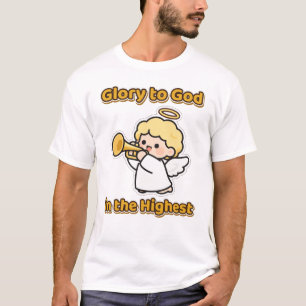 Camiseta Glória a Deus nas Alturas Anjo de Natal