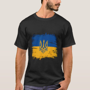 Camiseta Glória à Ucrânia Cores da Bandeira da Ucrânia Dist