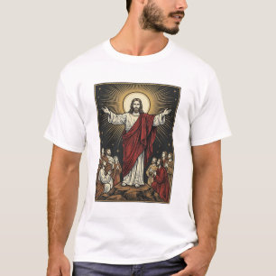 Camiseta Glória Radiante de Jesus Antigo Gravura Cristã De