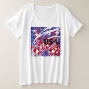 Camiseta Glória Vermelha, Branca e Azul Personalizada