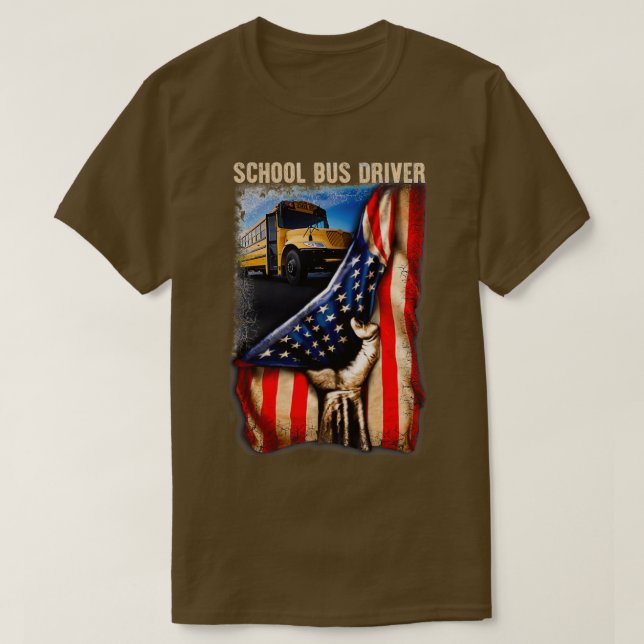 Camiseta Glorioso Driver de Ônibus Escolar Americano (Frente do Design)