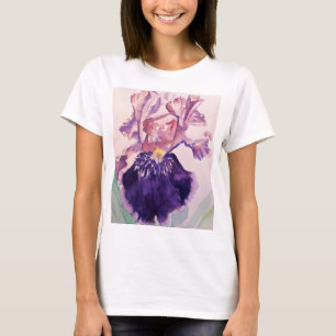 Camiseta Gloriouses Púrpura Iris Watercolor Painting