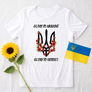 Camiseta Glory to UKRAINE. Glory to Heroes. Tryzub.