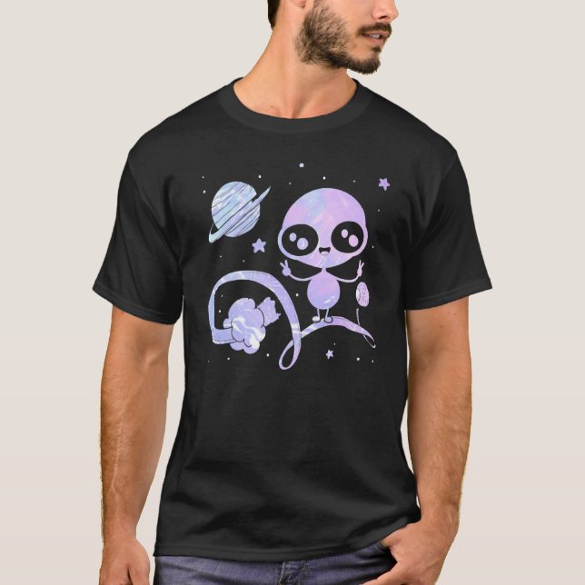Camiseta Glos Extraterrestres de Espaço de Paz de Alienígen (Frente)