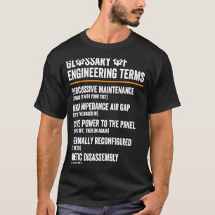 Camiseta Glossário de Definição de Engenheiro de Termos de 
