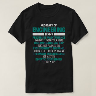 Camiseta Glossário De Termos De Engenharia Funny Engenheiro