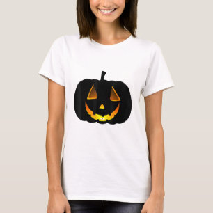 Camiseta Glosso de Pumpkin Rosto Halloween Jack O Lanter